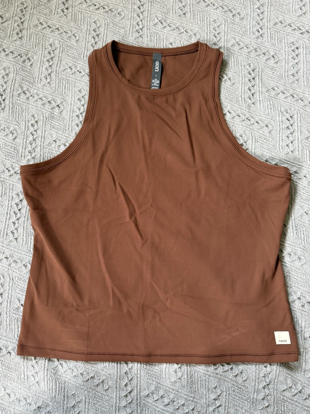 Vuori Villa Tank Brown High Neck Racerback Performance Tank Size Large - Picture 1 of 4